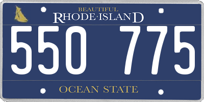 RI license plate 550775