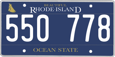 RI license plate 550778