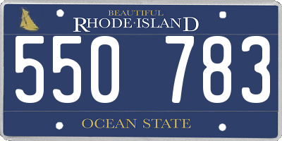 RI license plate 550783