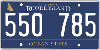 RI license plate 550785