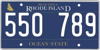 RI license plate 550789