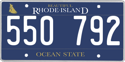 RI license plate 550792
