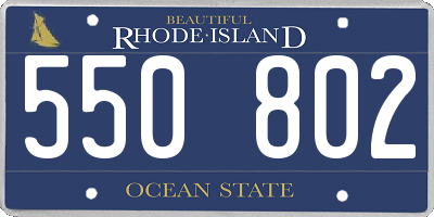RI license plate 550802