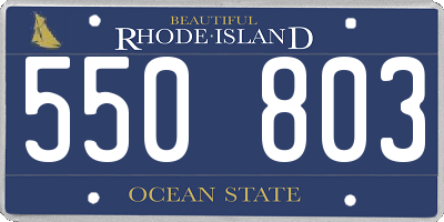 RI license plate 550803
