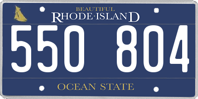 RI license plate 550804