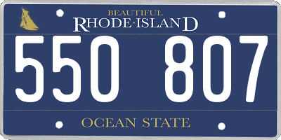 RI license plate 550807