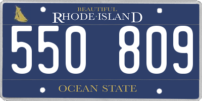 RI license plate 550809