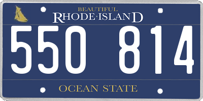 RI license plate 550814