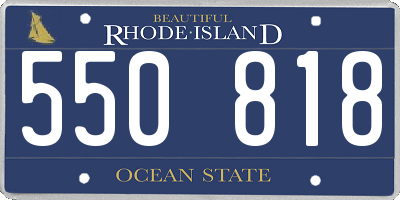 RI license plate 550818