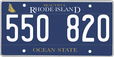 RI license plate 550820