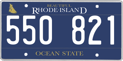 RI license plate 550821