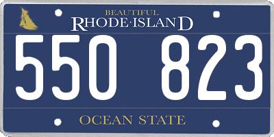 RI license plate 550823