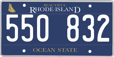 RI license plate 550832