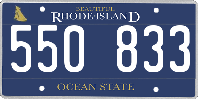 RI license plate 550833