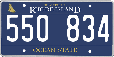 RI license plate 550834
