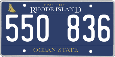 RI license plate 550836