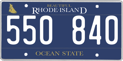 RI license plate 550840