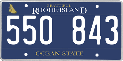 RI license plate 550843