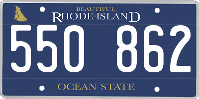 RI license plate 550862
