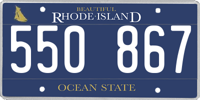 RI license plate 550867