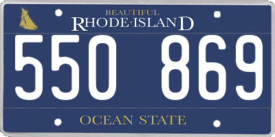 RI license plate 550869