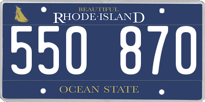 RI license plate 550870