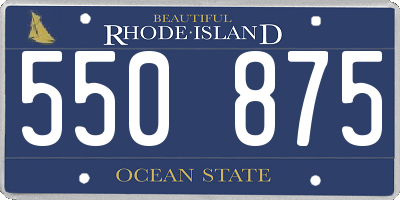 RI license plate 550875