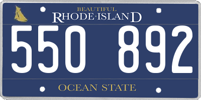 RI license plate 550892