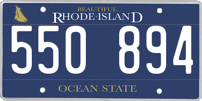 RI license plate 550894