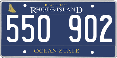 RI license plate 550902