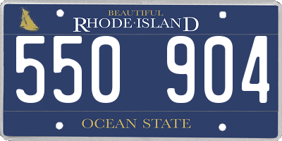 RI license plate 550904
