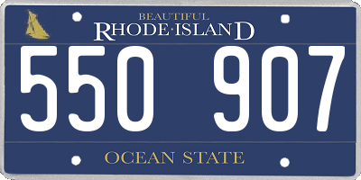 RI license plate 550907