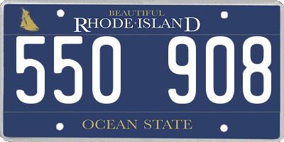 RI license plate 550908