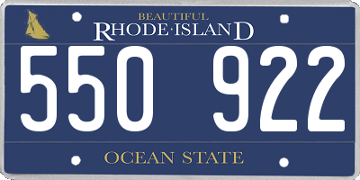 RI license plate 550922