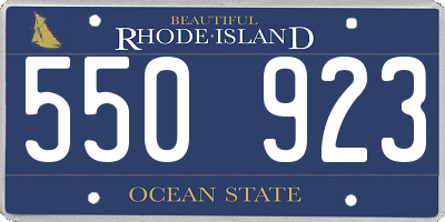 RI license plate 550923
