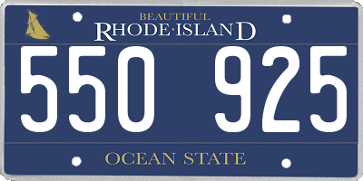 RI license plate 550925