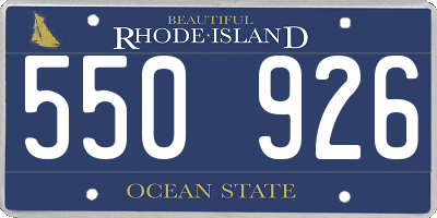 RI license plate 550926