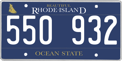 RI license plate 550932