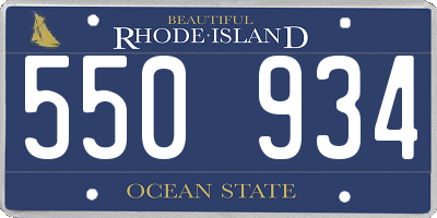 RI license plate 550934