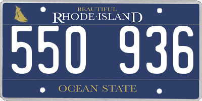 RI license plate 550936
