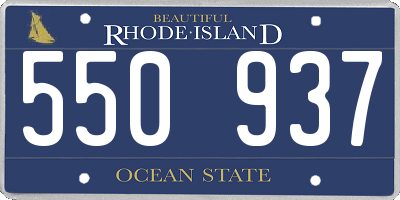 RI license plate 550937