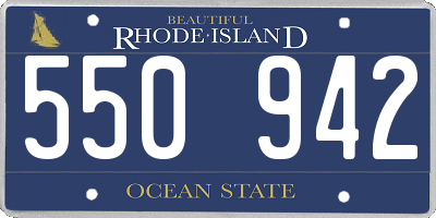 RI license plate 550942