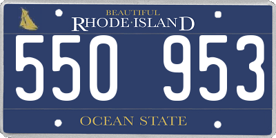 RI license plate 550953