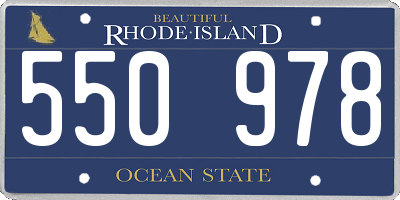 RI license plate 550978