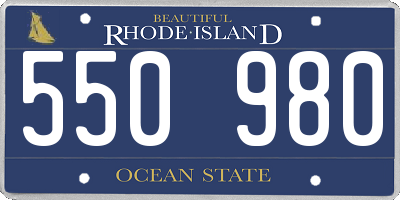 RI license plate 550980
