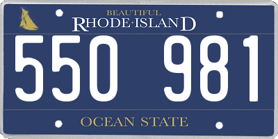 RI license plate 550981