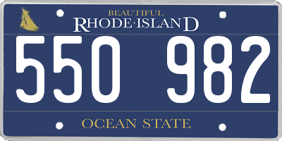 RI license plate 550982