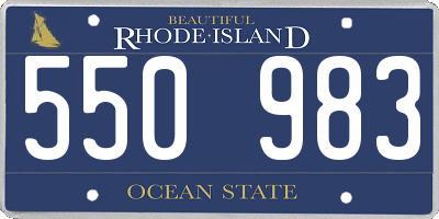 RI license plate 550983