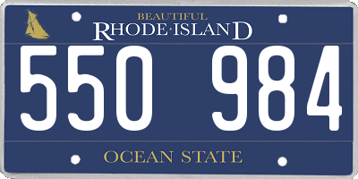 RI license plate 550984