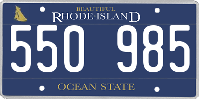 RI license plate 550985